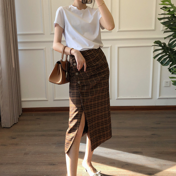 识体店400+格子半身裙立体裁剪开衩裙H04GQ2032|ruв категории Женская одежда, юбка - от Buy2taobao.com для оказания профессиональной услуги покупки агента Taobao