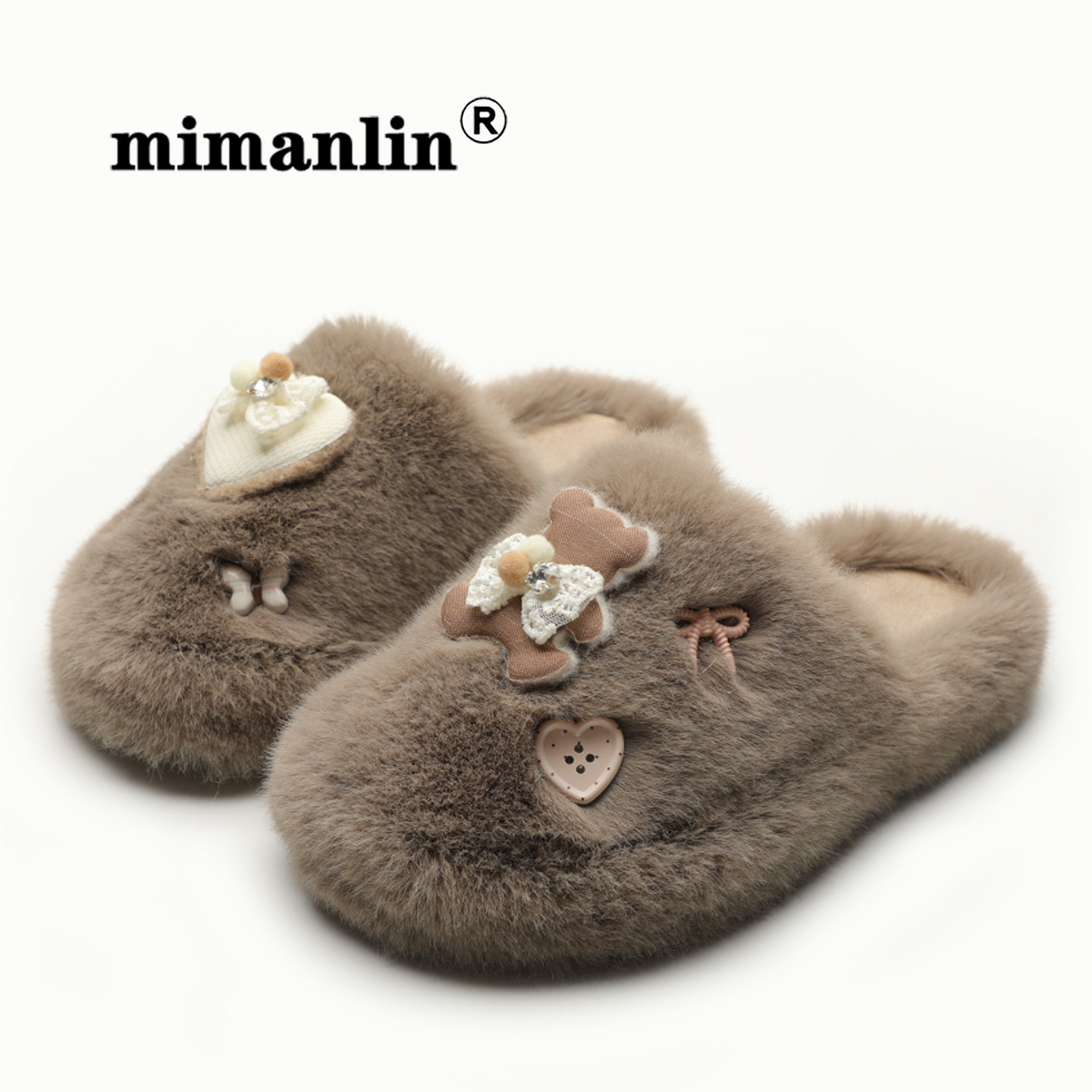 米曼琳毛绒棉拖鞋女秋冬可爱外穿保暖居家防滑少女心包头毛毛拖鞋,女鞋,毛毛鞋,淘宝优惠券,粉丝福利购,淘宝优惠卷