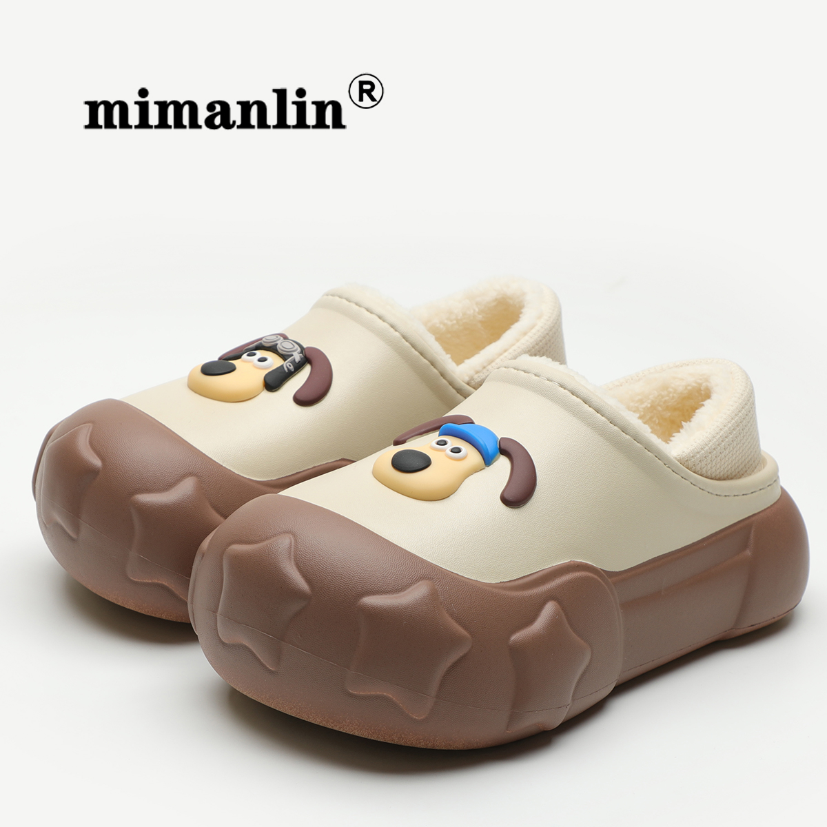 米曼琳情侣棉拖鞋男女秋冬季加绒保暖防水防滑时尚网红个性棉鞋子