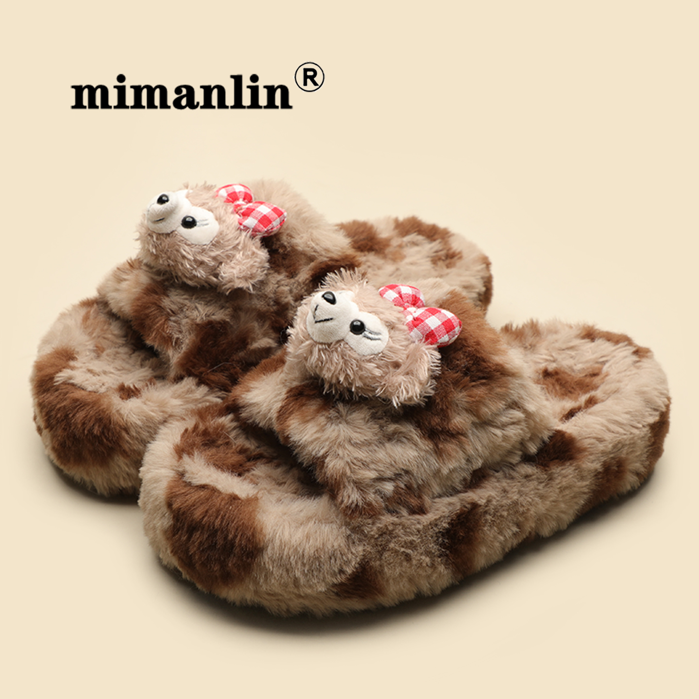 雪梨款厚底毛毛拖鞋女秋冬新款毛绒居家鞋保暖防滑室内懒人棉拖鞋