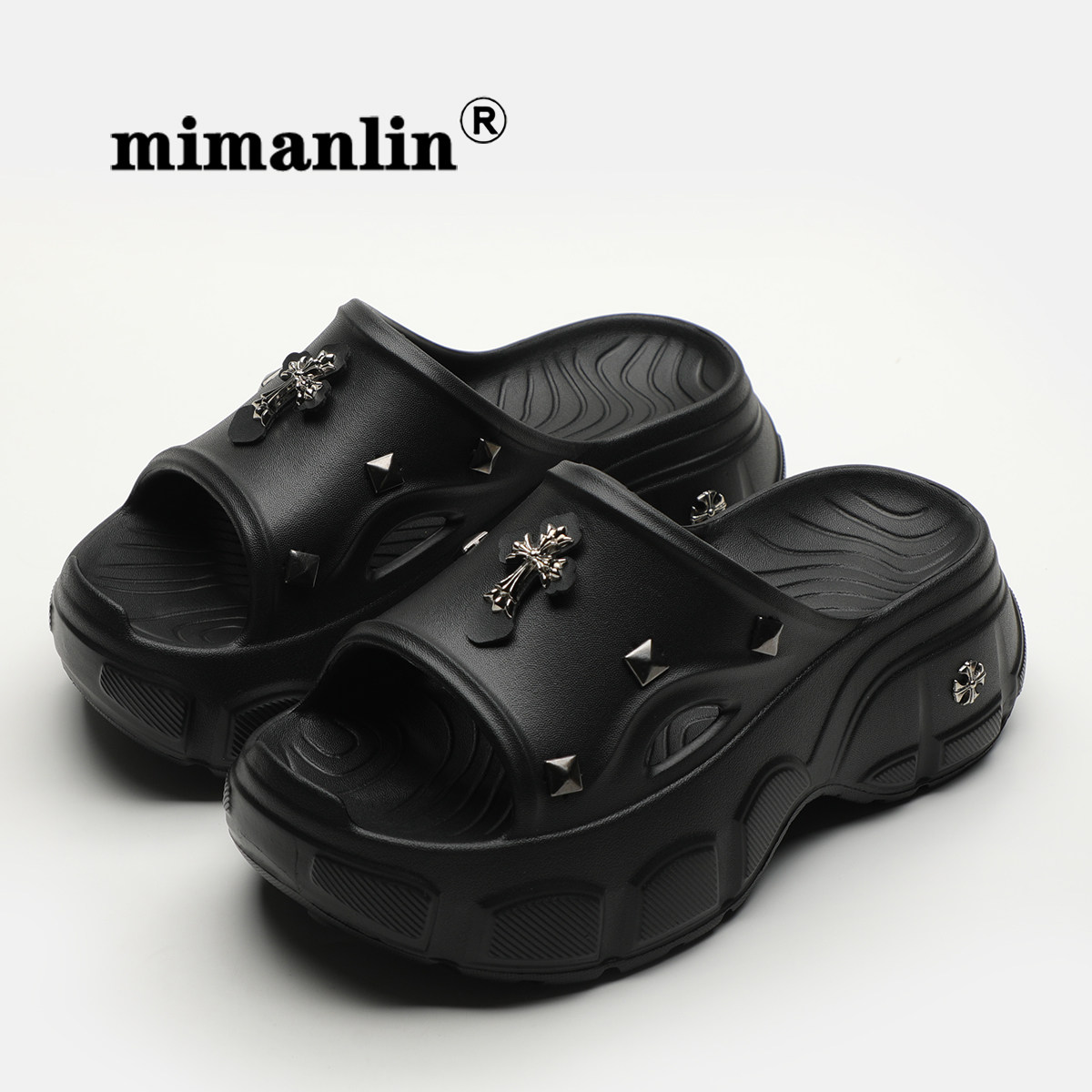 2025新款厚底拖鞋女夏季外穿原创个性潮牌朋克风防滑防臭休闲凉拖,女鞋,一字拖,淘宝优惠券,粉丝福利购,淘宝优惠卷