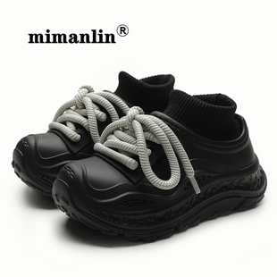 防滑防水雪地靴棉鞋 厚底老爹鞋 女秋冬外穿针织袜套潮酷街头休闲鞋
