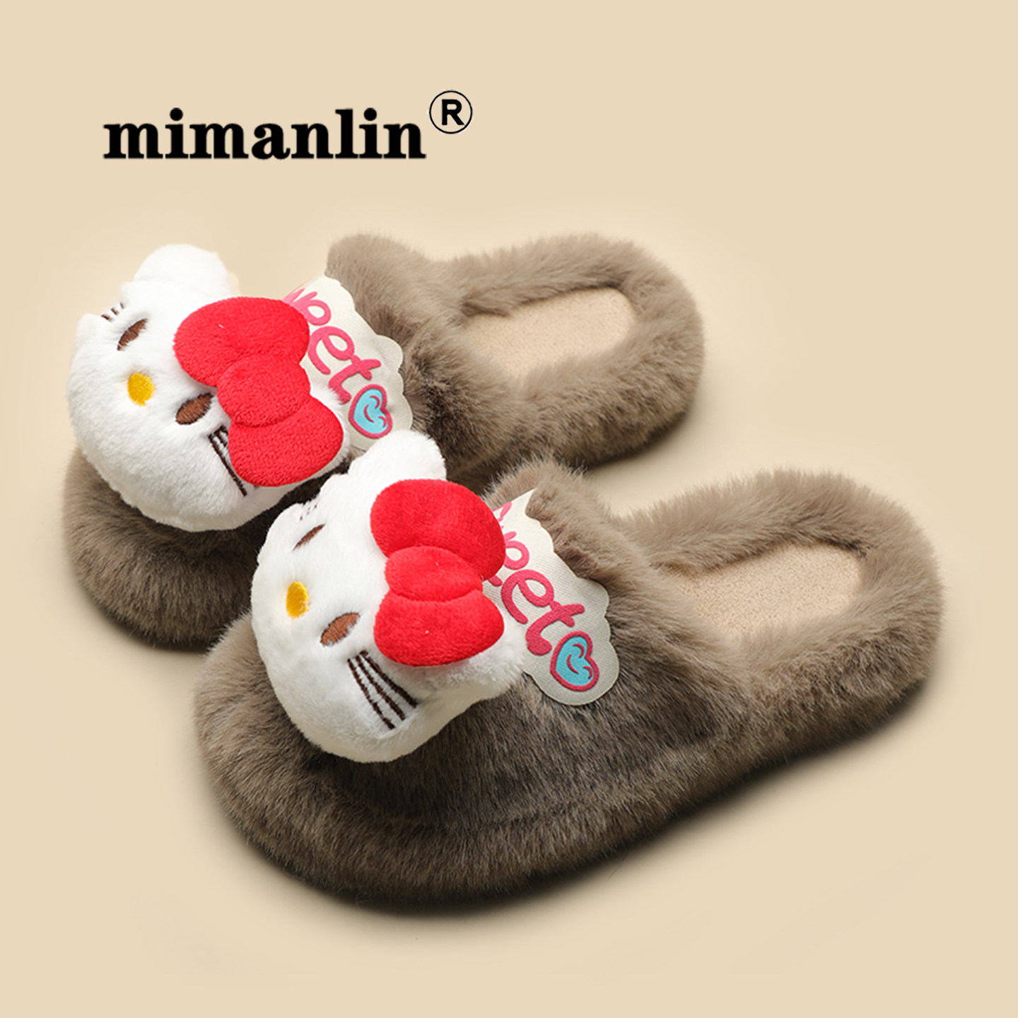 毛毛拖鞋女秋冬平底外穿保暖居家用可爱室内卡通防滑包头懒人棉拖,女鞋,毛毛鞋,淘宝优惠券,粉丝福利购,淘宝优惠卷