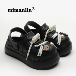 百搭踩屎感包头原创凉拖鞋 可爱洞洞鞋 防滑时尚 新款 女厚底外穿夏季