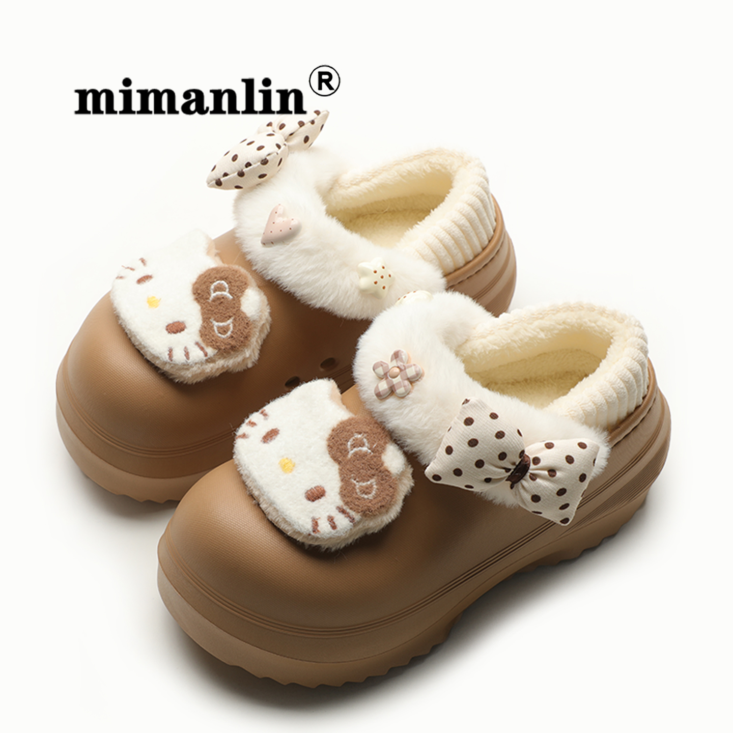 冬季可爱毛绒保暖鞋外穿时尚网红少女心甜美毛毛鞋加绒保暖雪地靴