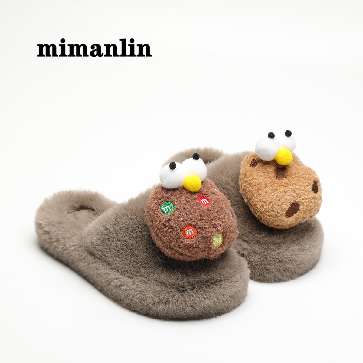 韩版包头毛毛拖鞋女士外穿秋冬季可爱搞怪2023新款家居毛绒棉拖鞋