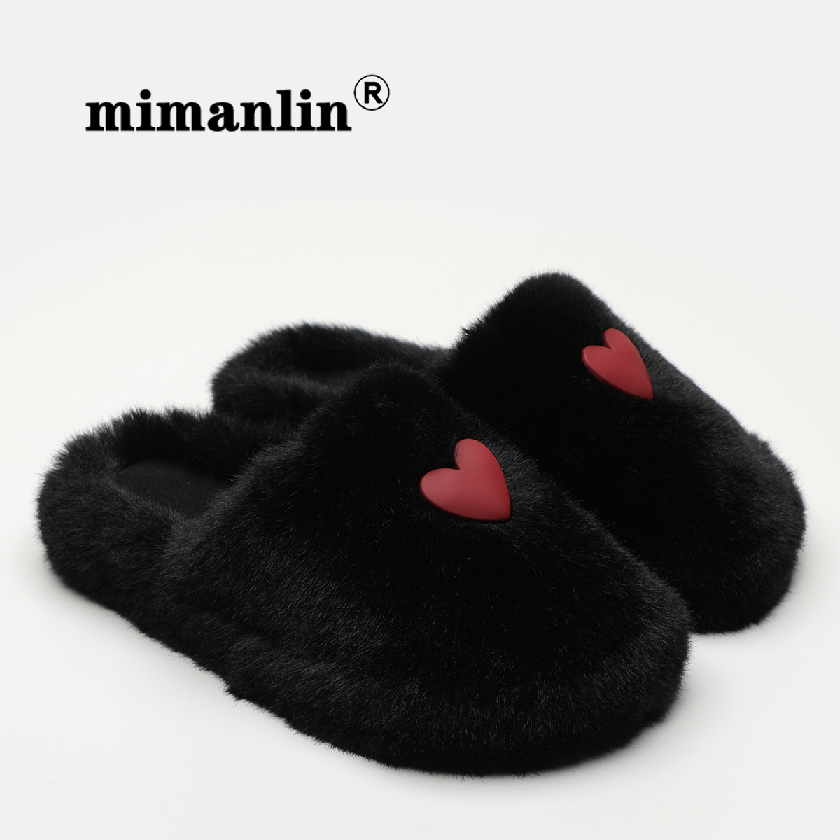 米曼琳平底毛毛拖鞋女外穿春秋时尚网红加绒甜美爱心包头棉拖鞋子,女鞋,毛毛鞋,淘宝优惠券,粉丝福利购,淘宝优惠卷