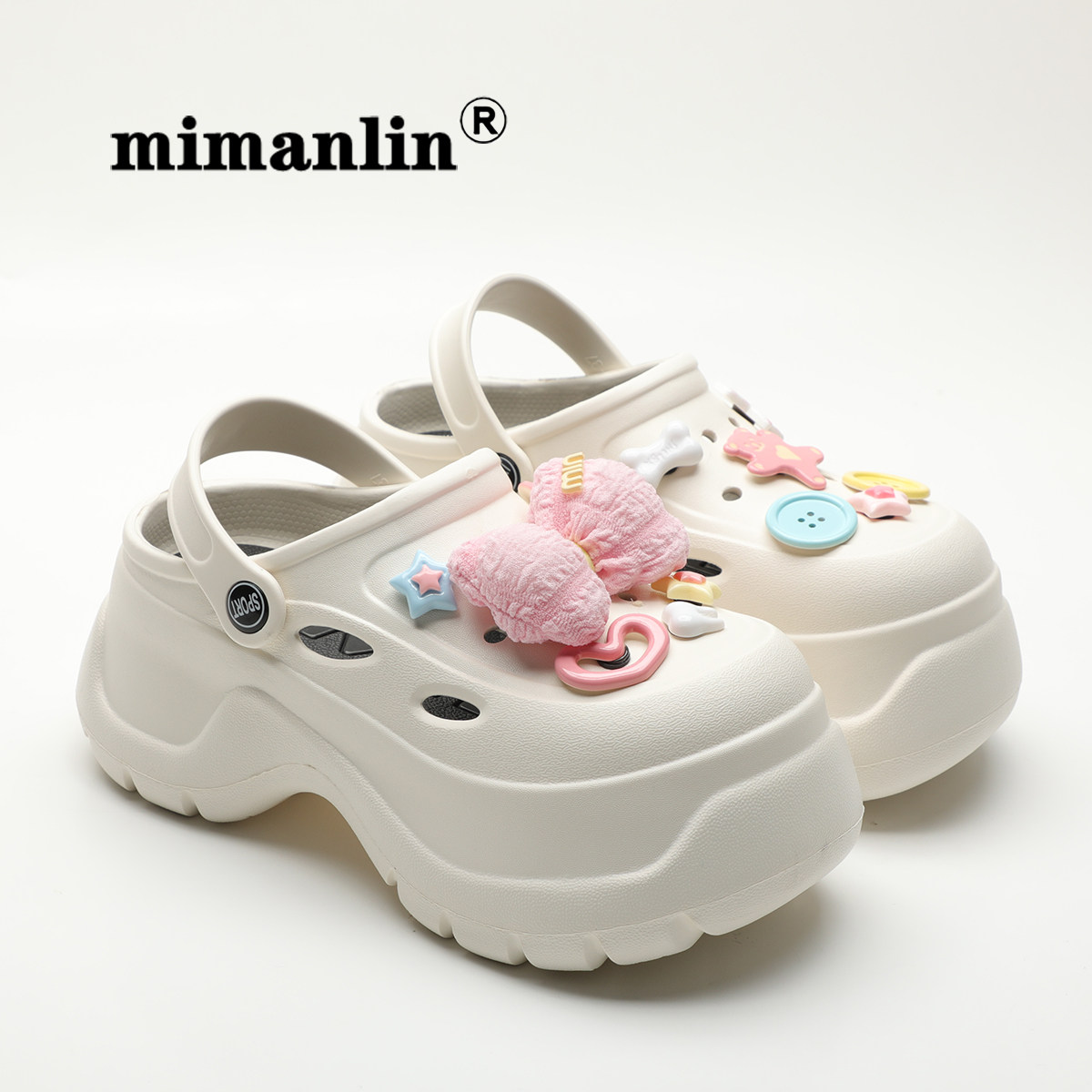 蝴蝶结仙女风增高洞洞鞋女夏季外穿2024新款防滑时尚网红可爱凉拖,女鞋,洞洞鞋,淘宝优惠券,粉丝福利购,淘宝优惠卷