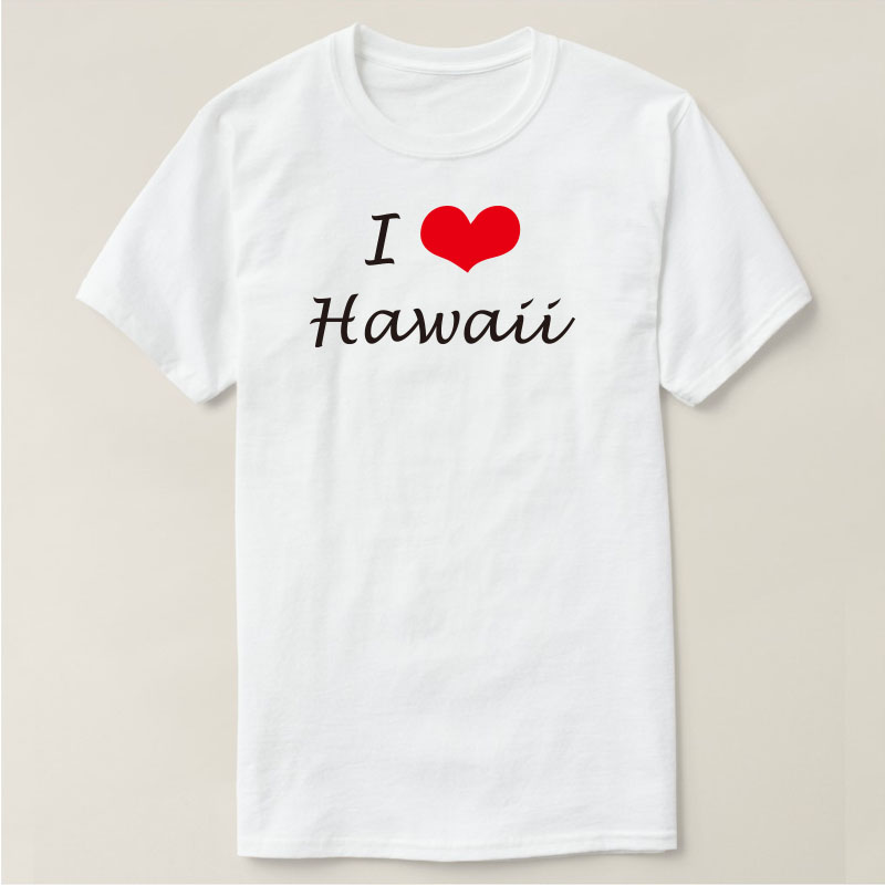 新品旅游我爱夏威夷岛I LOVE Hawaii纯棉沙滩情侣蜜月海滩T恤