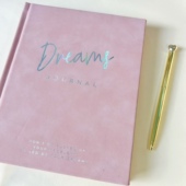 出英国101心愿本120页全彩页艺术纸外贸高品质记录本粉色pu日志本