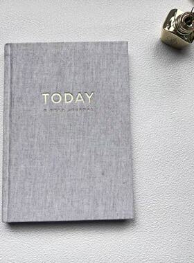 布面精装日记本灰色简约记事本A5横线内页笔记本日志本