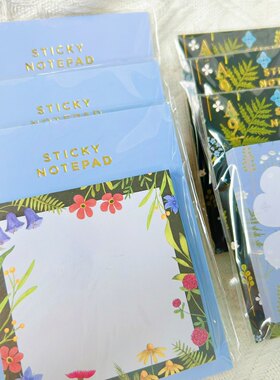 美国时尚品牌Avenue便利贴碎花便签本n次贴手帐素材粘性小本子
