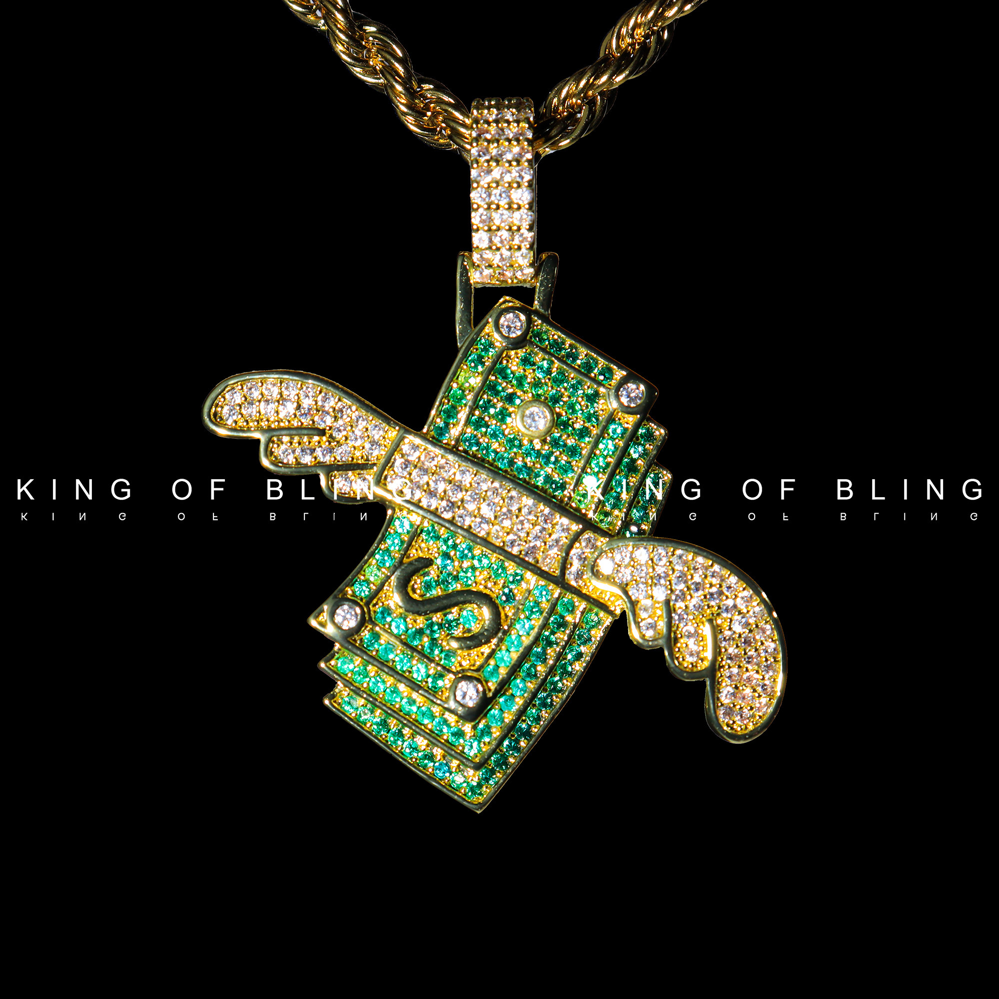 飞钱会飞的美金的嘻哈欧美吊坠