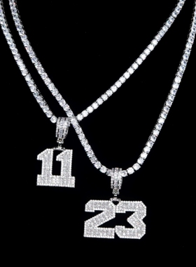 欧美嘻哈潮流简约百搭时尚数字字母拼接镶钻高街配饰KINGOFBLING