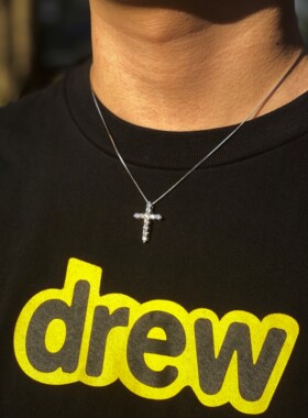 KINGOFBLING马思唯同款925银十字架吊坠嘻哈潮流说唱个性街头饰品