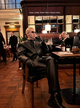 kkkk暗黑风【鳄鱼之吻】25/S男士高级感定制时尚立领皮衣轻奢男