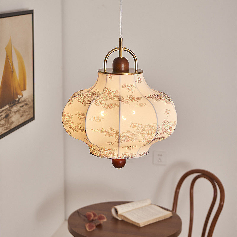 禅意复古卧室吊灯中国风餐厅吧台民宿火锅店法式中古布艺印花吊灯,家装灯饰光源,床头/玄关/吧台/过道吊灯,淘宝优惠券,粉丝福利购,淘宝优惠卷