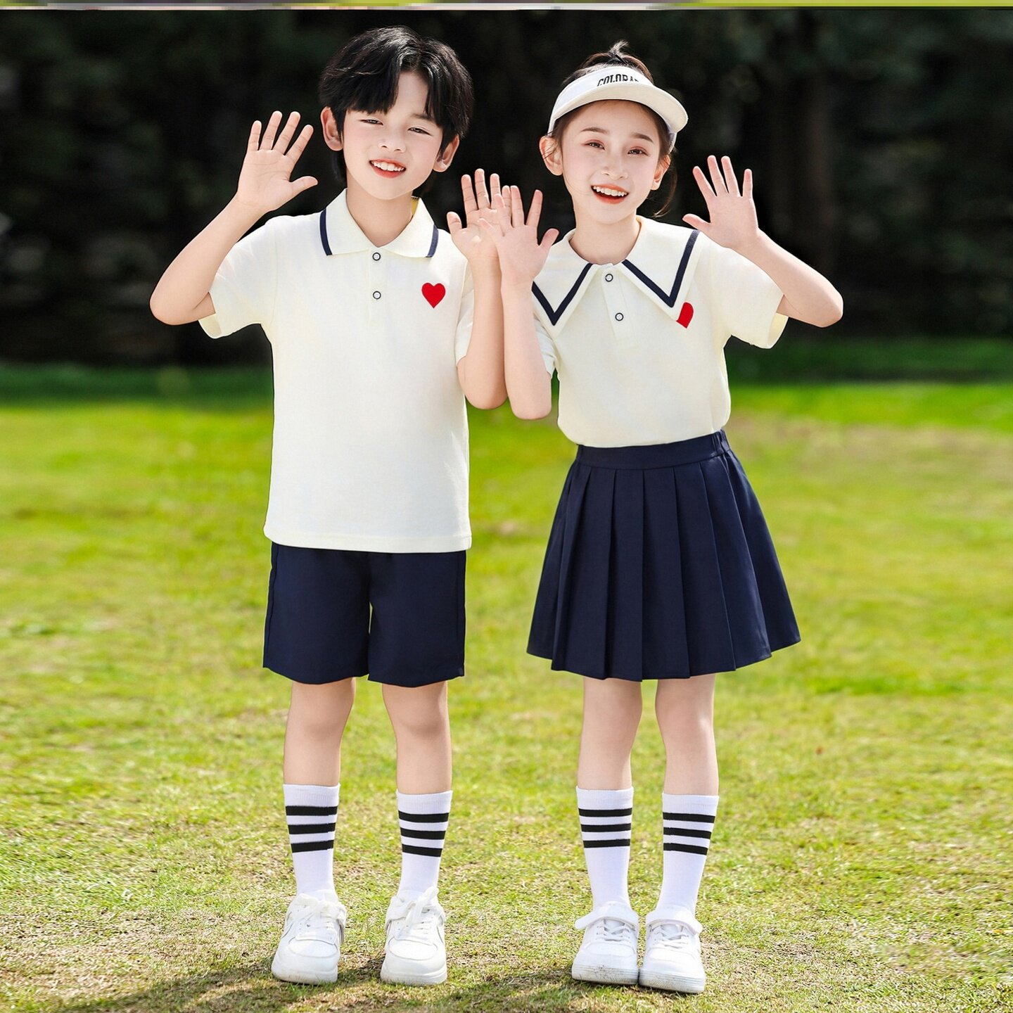 小学生班服幼儿园民族两件套白衬衫儿童半身裙舞蹈合唱毕业班古风
