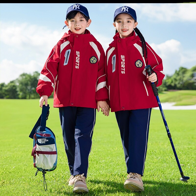 小学生校服冲锋衣运动会加厚一年级冬季定制团体春秋运动服三合一
