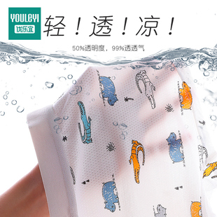 男童内裤纯棉夏季薄款儿童莫代尔冰丝网眼中大童四角短裤男孩宝宝