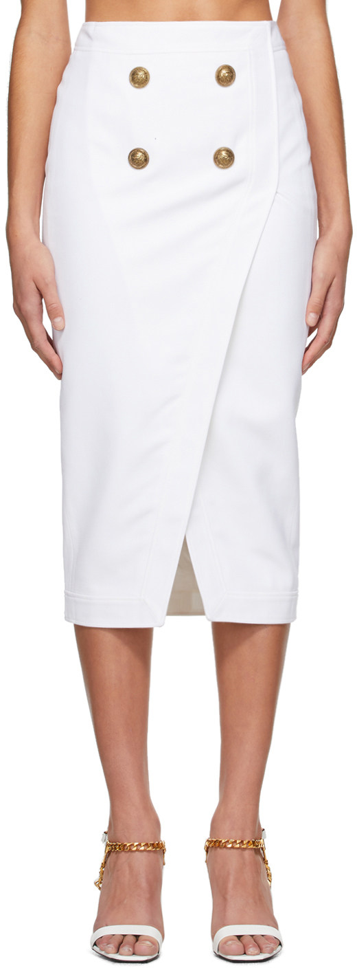 GSG海外代购20秋冬 Balmain 白色 双排扣 女士 半身裙|msdalam kategori Butik wanita / wanita, skirt - dari Buy2taobao.com untuk memberikan perkhidmatan ejen Taobao profesional membeli