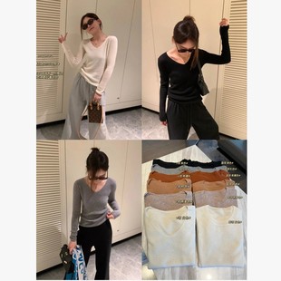 max扬子纱羊毛!圆领/V领!经典针织打底衫~薄款巨舒服~外穿内搭