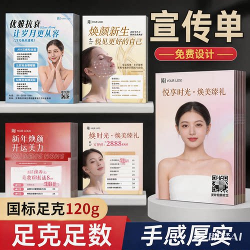 宣传单印制三折页宣传画册设计制作a4a5纸张彩页订制dm单页海报定做托管班招生广告开业宣传页印刷说明书打印