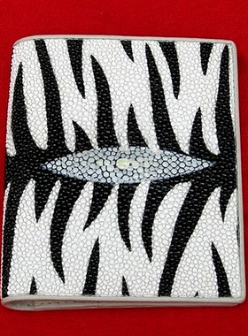 ROTA正品 泰国珍珠鱼皮竖款钱包-男士短款真皮白色虎纹钱夹皮包