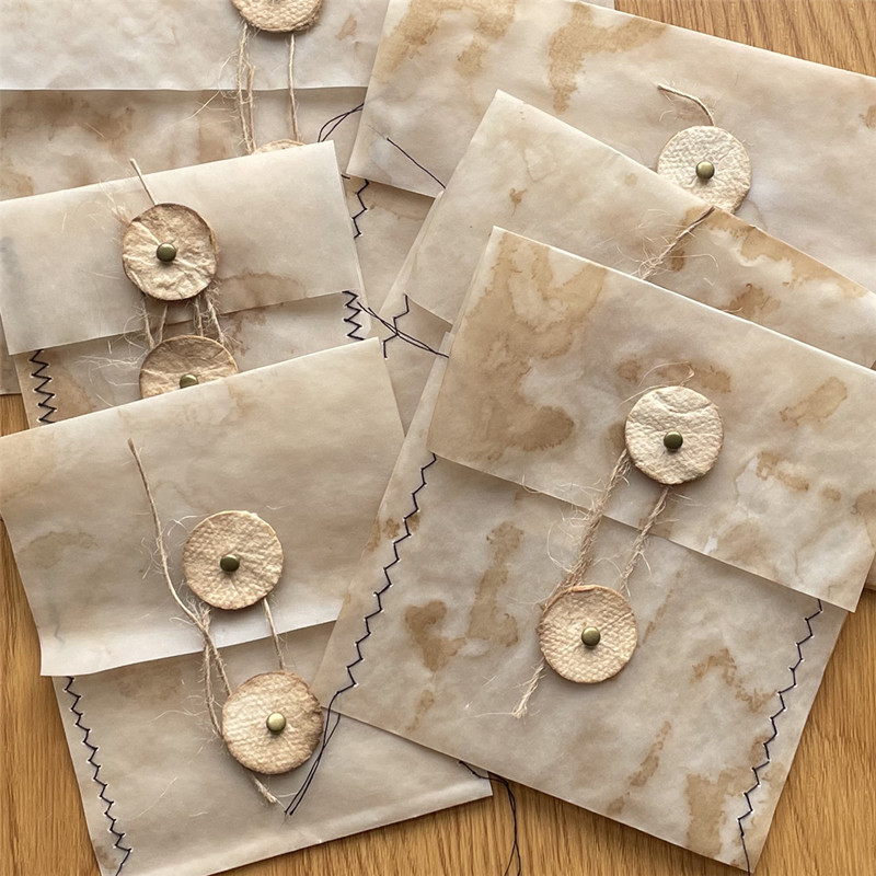 星家 junk journal 手帐复古半透明素材手工小口袋个性包装信封