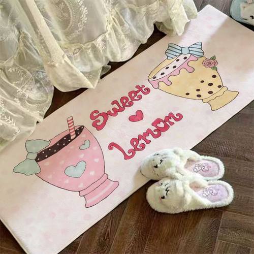 冬日喫茶屋仿羊绒地垫少女心卫生间吸水家用脚垫毛绒厕所耐脏地毯