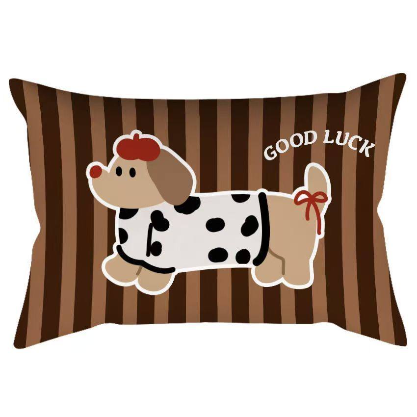 腊肠狗条纹抱枕高级感客厅沙发卧室床头靠枕办公室午休靠垫可拆洗