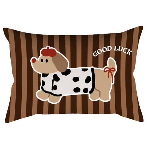 腊肠狗条纹抱枕高级感客厅沙发卧室床头靠枕办公室午休靠垫可拆洗