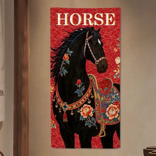 2026新年春节过马年挂布挂墙喜庆氛围装饰挂布拍照背景布橱窗条幅