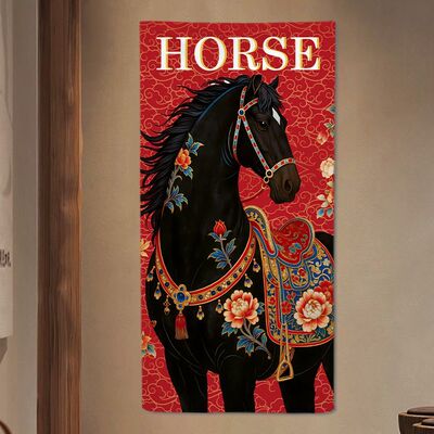 2026新年春节过马年挂布挂墙喜庆氛围装饰挂布拍照背景布橱窗条幅