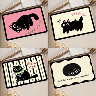可爱卡通小猫搞怪硅藻泥地垫可爱浴室卫生间吸水防滑脚垫耐脏地毯