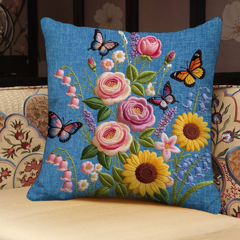 中式古典花卉抱枕正方形客厅沙发装饰腰靠垫可拆洗卧室超柔软靠枕,居家布艺,靠垫/抱枕,淘宝优惠券,粉丝福利购,淘宝优惠卷