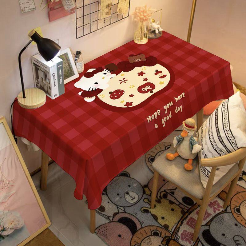 红色HelloKitty新年桌布可爱凯蒂猫宿舍卧室氛围感装饰拍照背景布,居家布艺,桌布,淘宝优惠券,粉丝福利购,淘宝优惠卷
