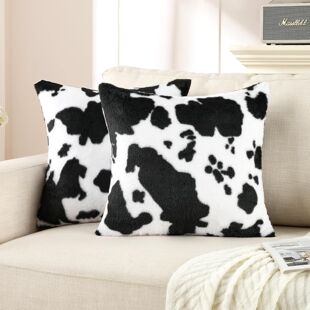 奶牛纹抱枕套中古风冬季印花豹纹装饰沙发摆件枕头学生午休趴睡枕