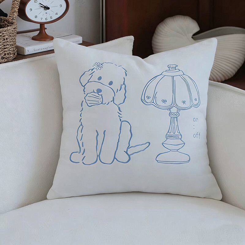 法式可爱生活抱枕平面印花床头靠垫居家靠枕办公室午睡枕沙发枕头