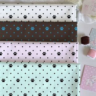 桌垫ins风韩系爪爪印波点布料宿舍装饰桌布大肠发圈布料可裁剪布