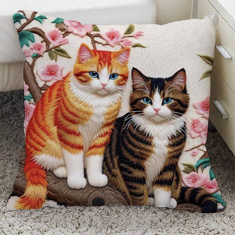 爆款可爱治愈系猫咪平面印花抱枕靠垫房间沙发车载桃花超软靠垫枕,居家布艺,靠垫/抱枕,淘宝优惠券,粉丝福利购,淘宝优惠卷