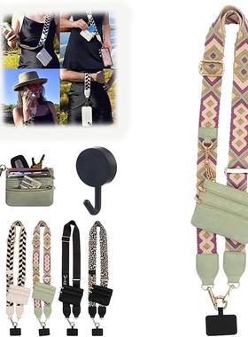 Phone Strap with Zippered Pouch手机夹子斜挎链手机带斜挎肩带