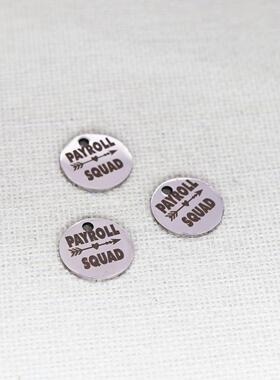 1pcspayroll squad 不锈钢DIY项链制作激光雕刻饰品配件