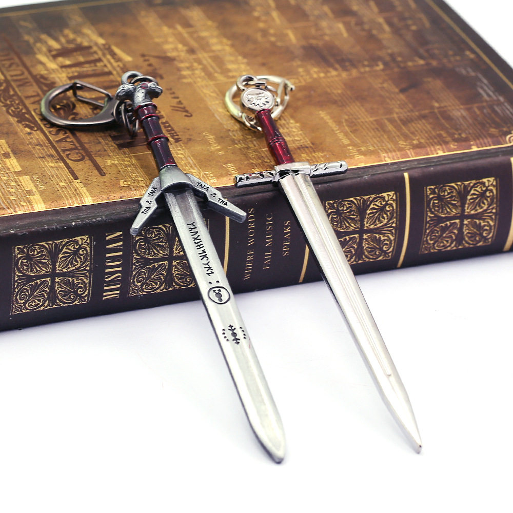 游戏周边巫师3猎魔人狂猎白狼杰洛特银剑猎魔波兰蠢驴猫学派项链