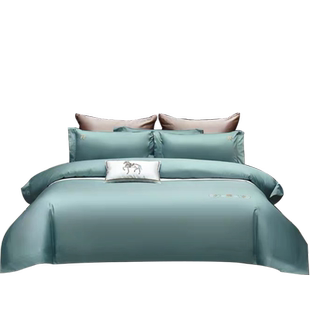 长相知家纺家居60s新疆长绒棉刺绣四件套纯棉四季床单床上四件套