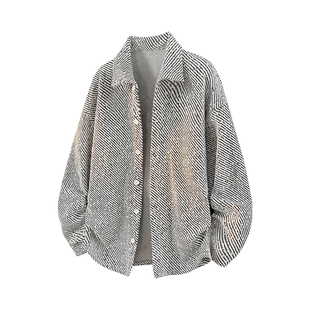 2025新款 男秋季 轻奢高级感小香风衬衣外套 纹理感衬衫 XUT