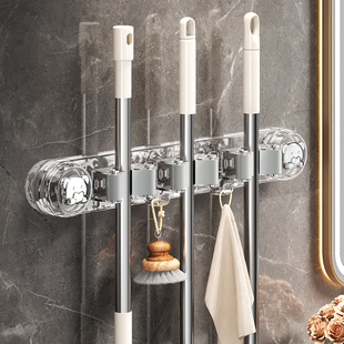 吸盘拖把壁挂夹卫生间免打孔拖把夹挂扫把拖布挂钩固定架收纳神器