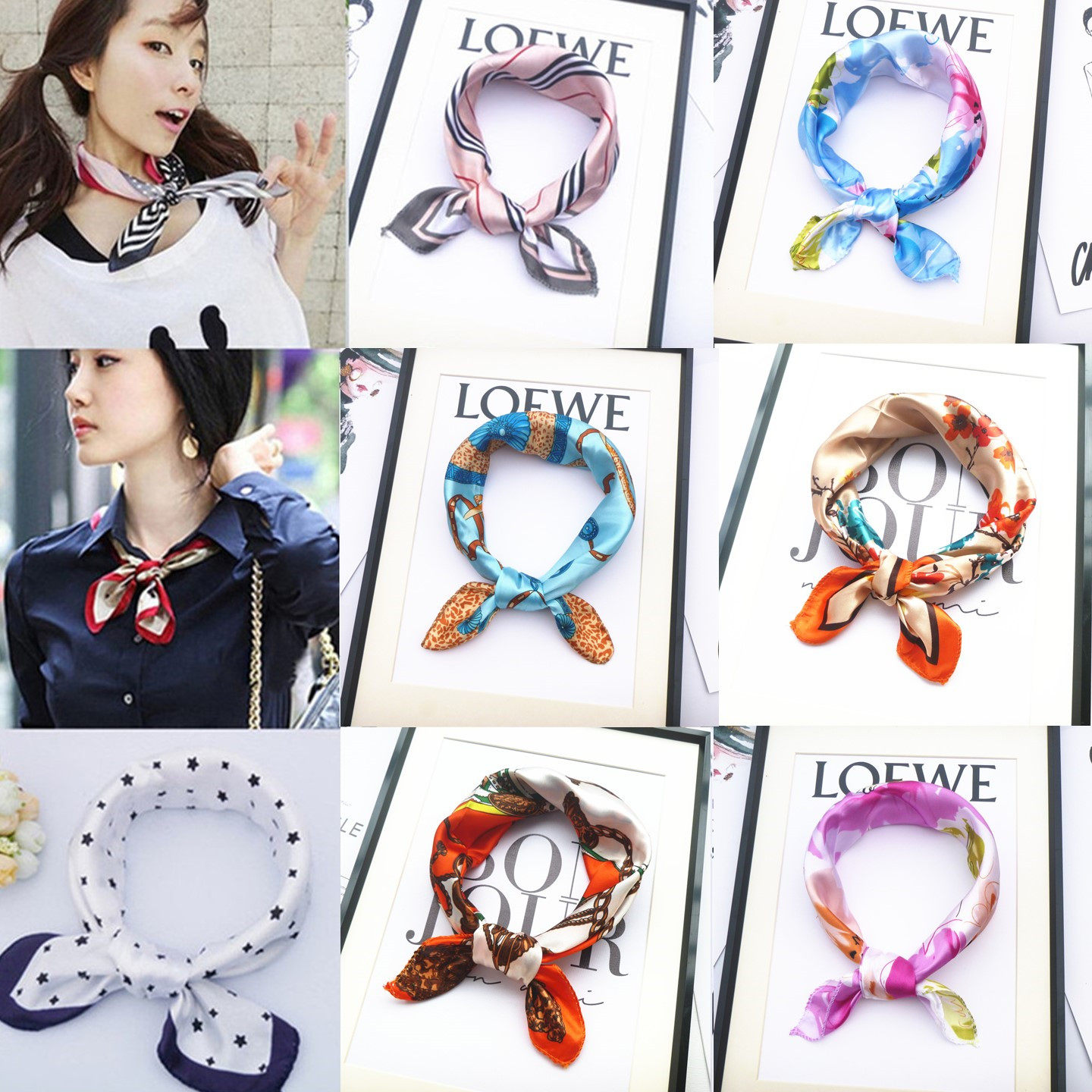 批发50cm小方巾丝巾女围巾百搭冬