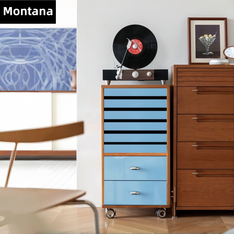 Montana 戈多柯布西耶蓝实木中古包豪斯沙发边柜厅储物卧室首饰柜