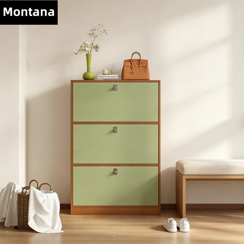 Montana 中古风超薄翻斗鞋柜家用门口入户玄关柜一体窄鞋架定制图片